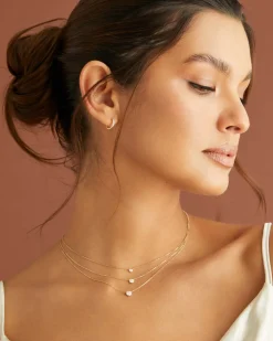0.15 ct Audrey 14k Yellow Gold Pendant Necklace in White Diamond