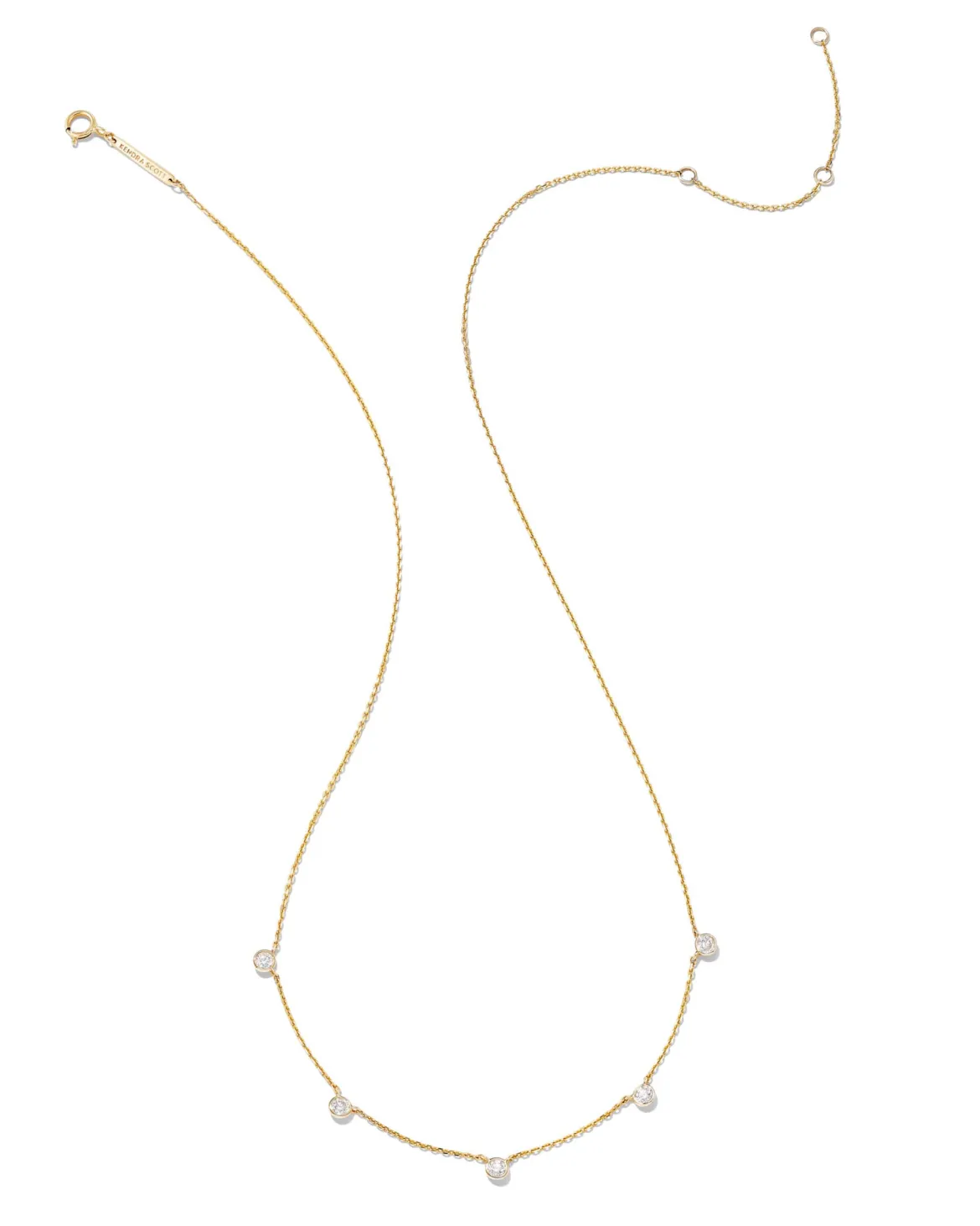 0.3 ct Audrey 14k Yellow Gold Strand Necklace in White Diamond