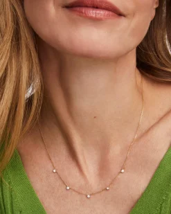 0.3 ct Audrey 14k Yellow Gold Strand Necklace in White Diamond