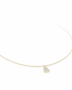 0.12 ct Diamond Letter B Pendant Necklace in 14k Yellow Gold