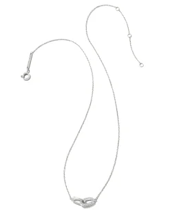 0.24 ct Elisa 14k White Gold Interlocking Pendant Necklace in White Diamond
