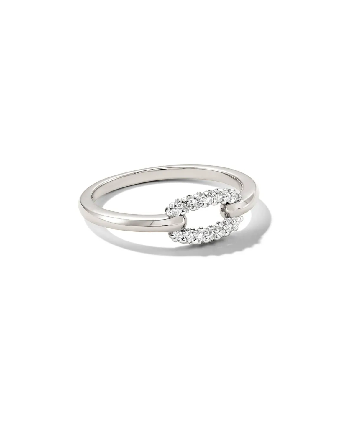 0.15 ct Elisa 14k White Gold Interlocking Band Ring in White Diamond