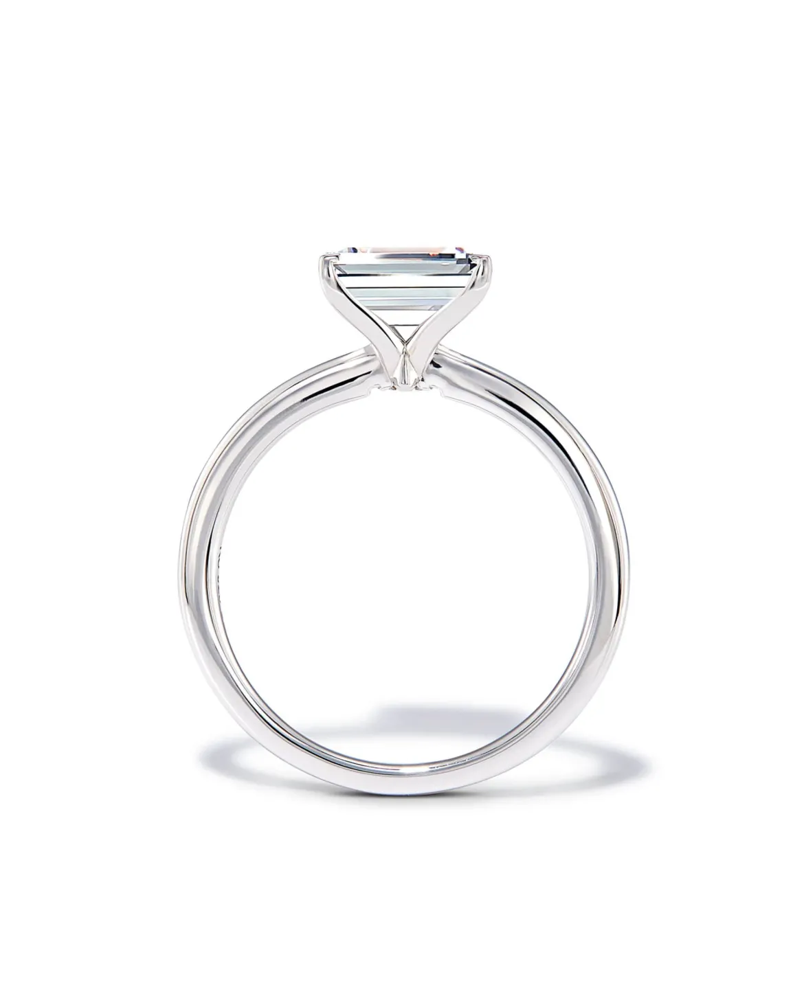 0.75 ct Emerald Solitaire Engagement Ring in 14k White Gold