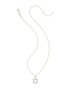 0.26 ct Lab Grown Diamond Star of David Pendant Necklace in 14k Yellow Gold