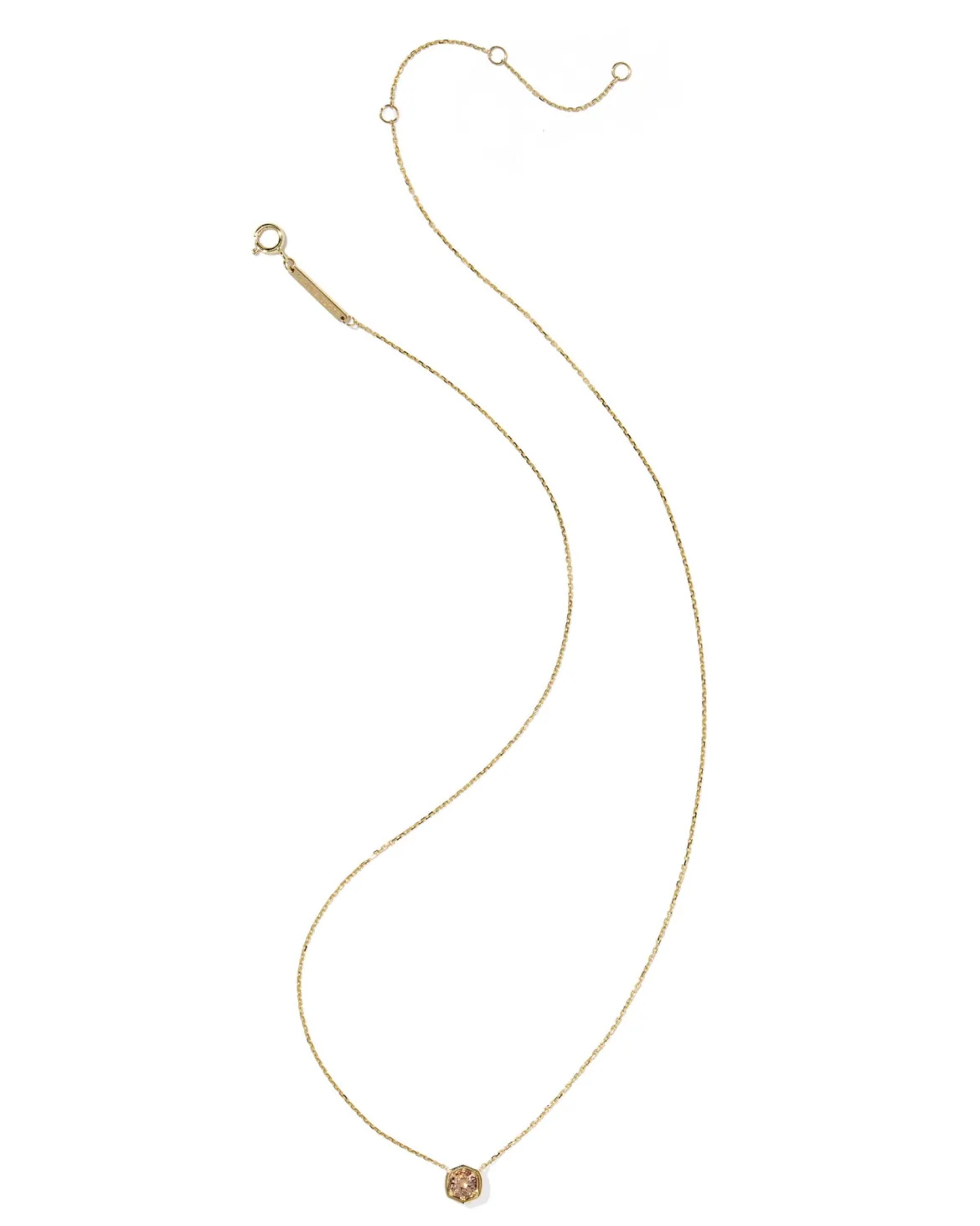 0.36 ct Lab Grown Gemstone Short 14k Yellow Gold Pendant