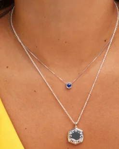 0.36 ct Lab Grown Gemstone Short 14k White Gold Pendant