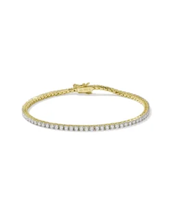 2.2 ct Lab Grown White Diamond Tennis Bracelet in 14k Yellow Gold