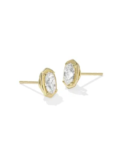 1 ct Lab Grown White Diamond Custom Elisa Stud Earrings in 14k Yellow Gold