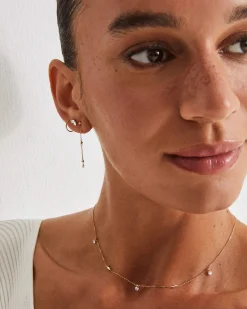 1.02 ct Lab Grown White Diamond Toi et Moi Stud Earrings in 14k Yellow Gold