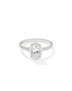 1 ct Lab Grown White Diamond Custom Elisa Statement Ring in 14k White Gold