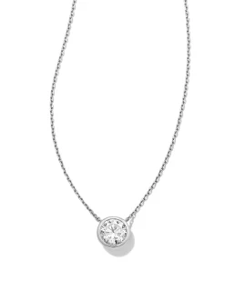 1 ct Lab Grown White Diamond Audrey Pendant Necklace in 14k White Gold