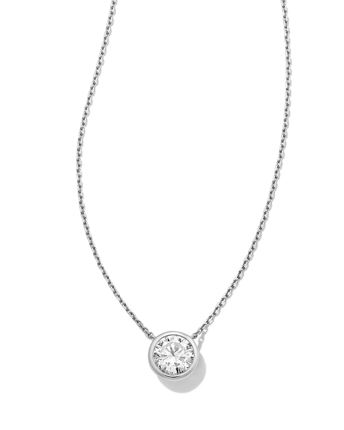 1 ct Lab Grown White Diamond Audrey Pendant Necklace in 14k White Gold