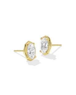 2 ct Lab Grown White Diamond Custom Elisa Stud Earrings in 14k Yellow Gold