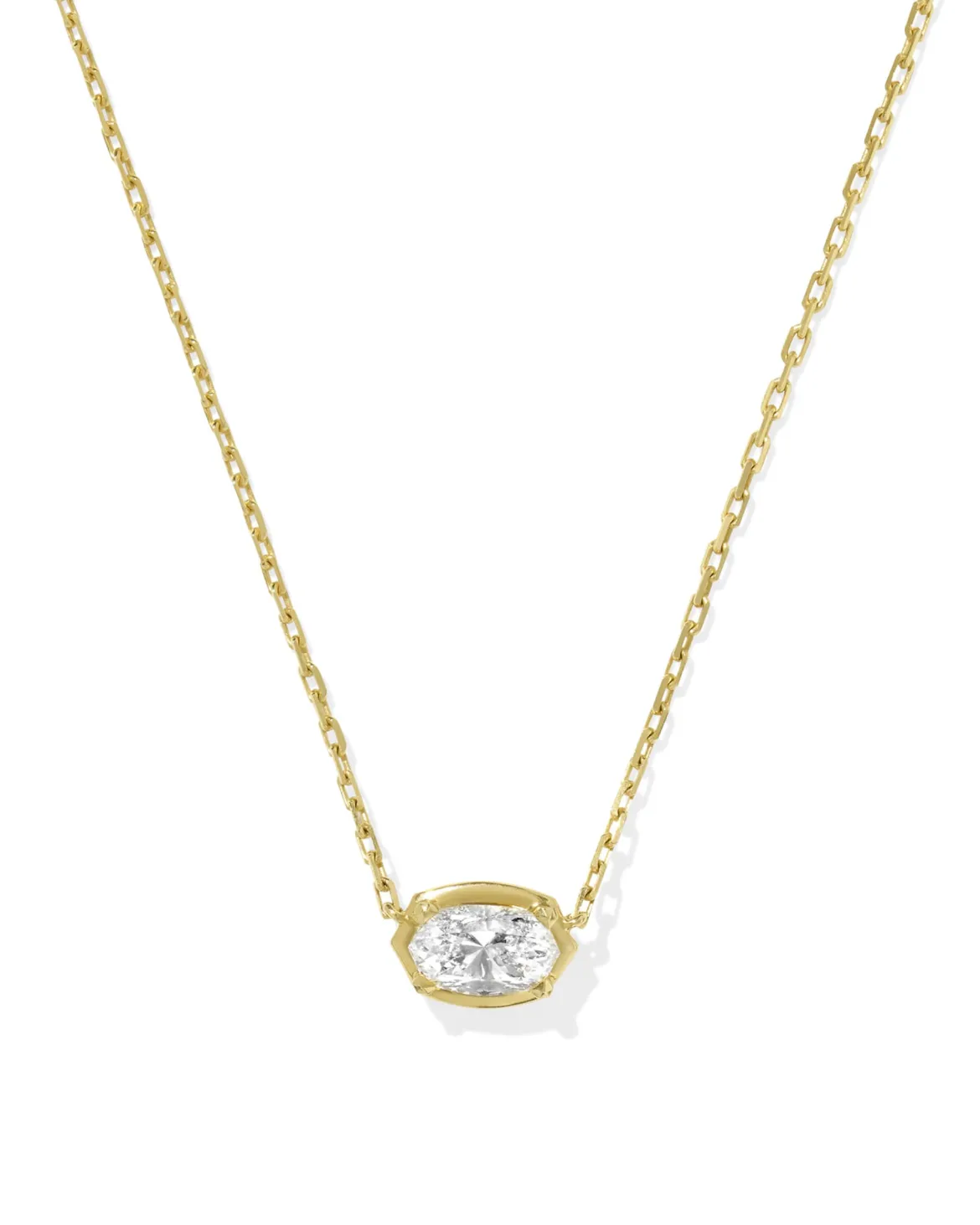 1 ct Lab Grown White Diamond Custom Elisa Pendant Necklace in 14k Yellow Gold