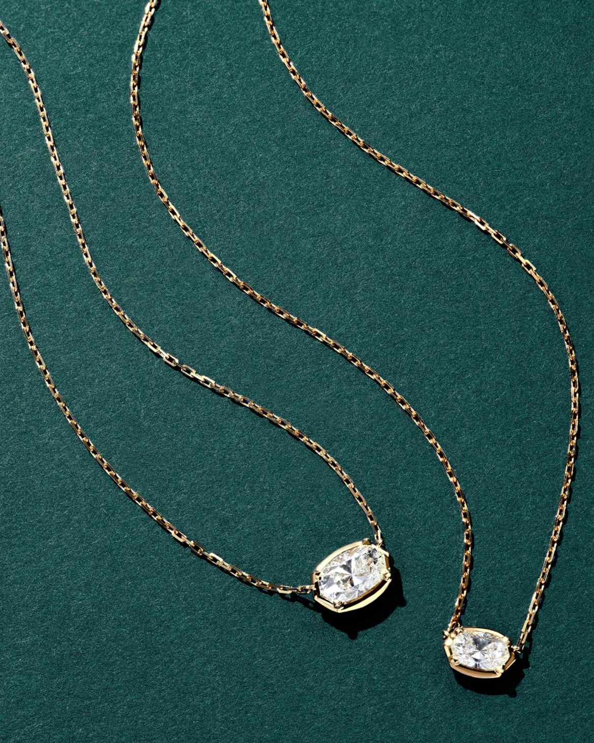 1 ct Lab Grown White Diamond Custom Elisa Pendant Necklace in 14k Yellow Gold