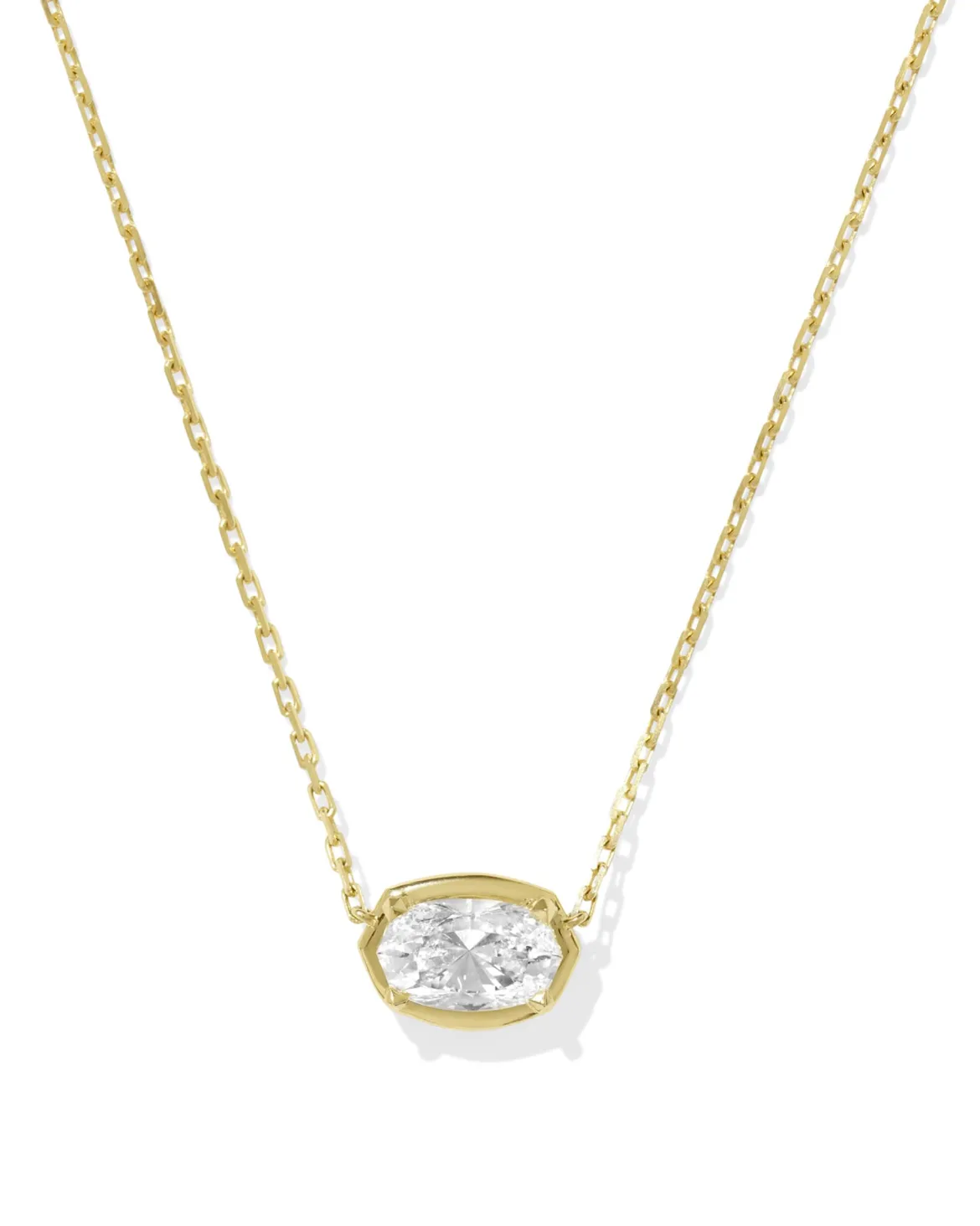 2 ct Lab Grown White Diamond Custom Elisa Pendant Necklace in 14k Yellow Gold