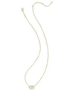 2 ct Lab Grown White Diamond Custom Elisa Pendant Necklace in 14k Yellow Gold