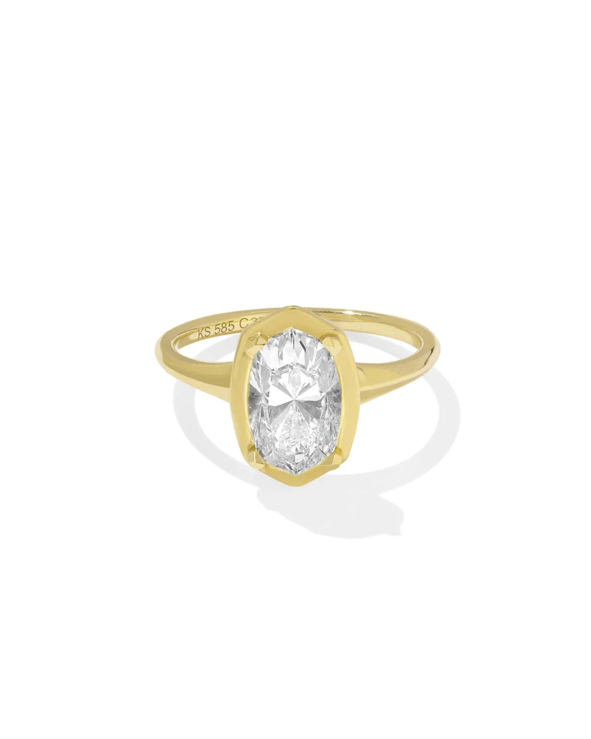 2 ct Lab Grown White Diamond Custom Elisa Statement Ring in 14k Yellow Gold