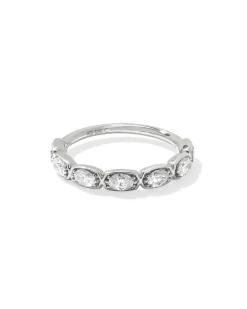 0.7 ct Lab Grown White Diamond Marisa Oval Band Ring in 14k White Gold