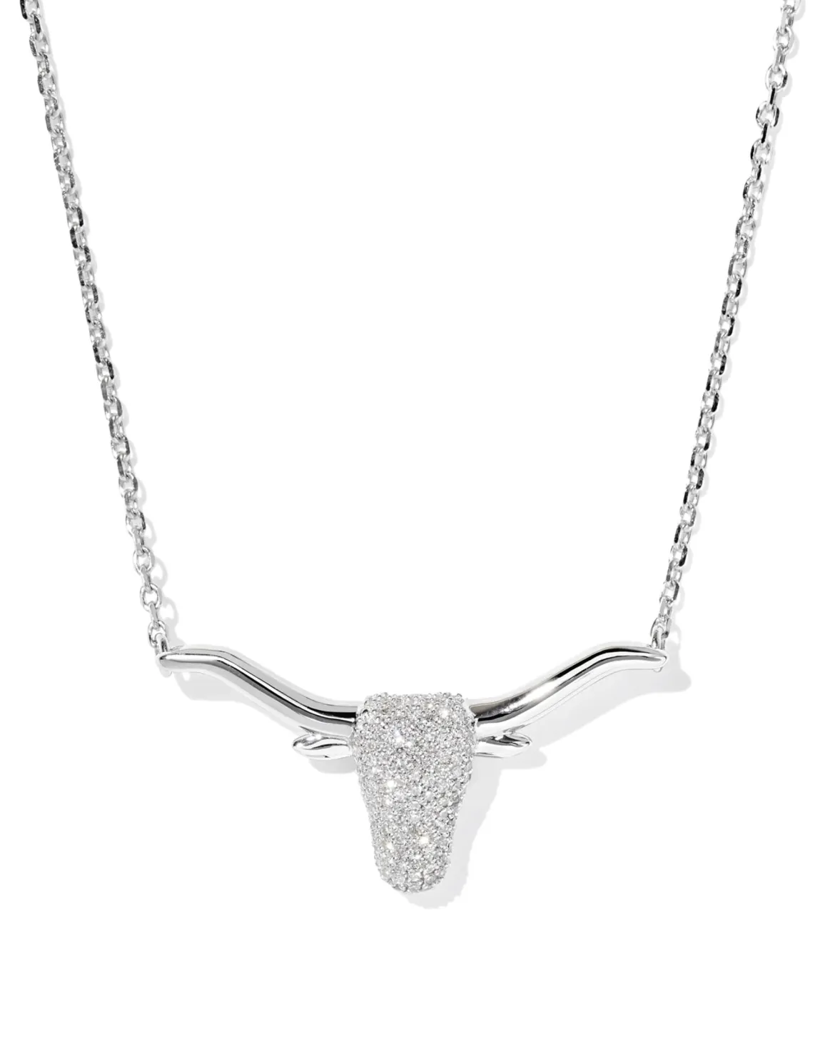 0.29 ct Longhorn 14k White Gold Pendant Necklace