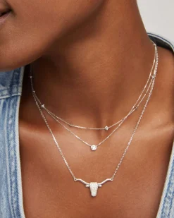 0.29 ct Longhorn 14k White Gold Pendant Necklace
