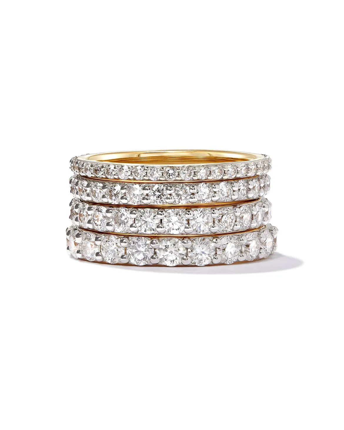 2 ct Marilyn 14k Yellow Gold Full Eternity Band Ring in White Diamond