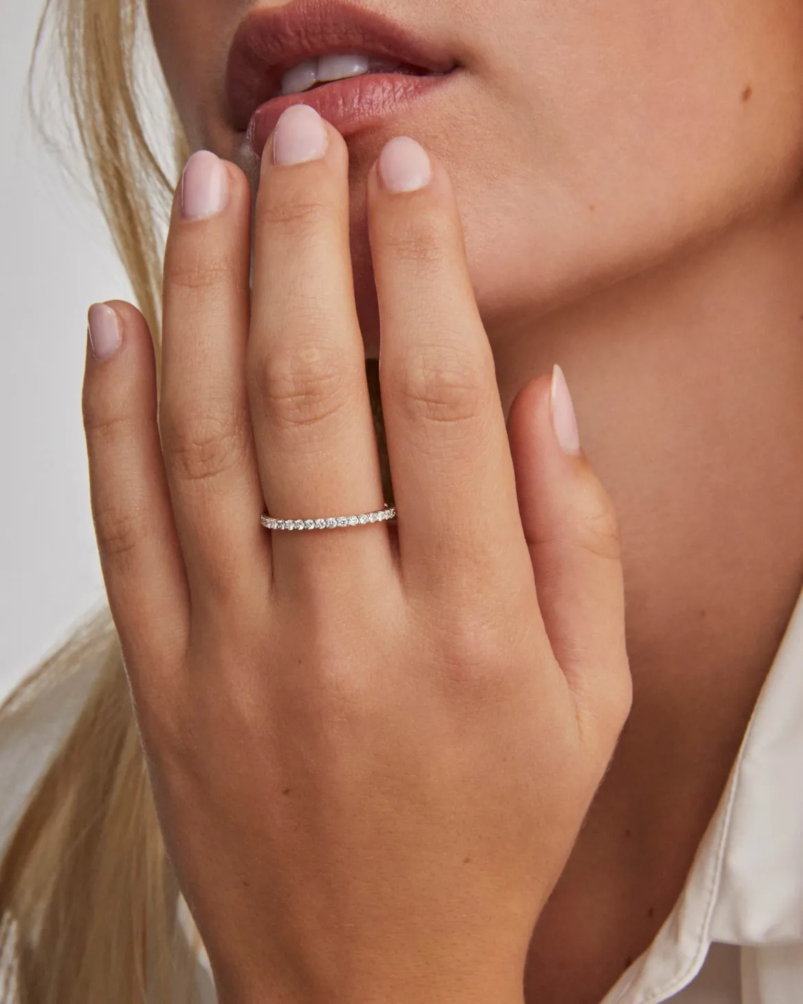 0.5 ct Marilyn 14k Yellow Gold Full Eternity Band Ring in White Diamond