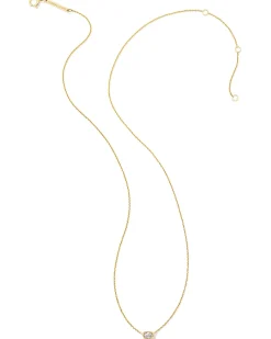0.11 ct Marisa 14k Yellow Gold April Oval Solitaire Pendant Necklace