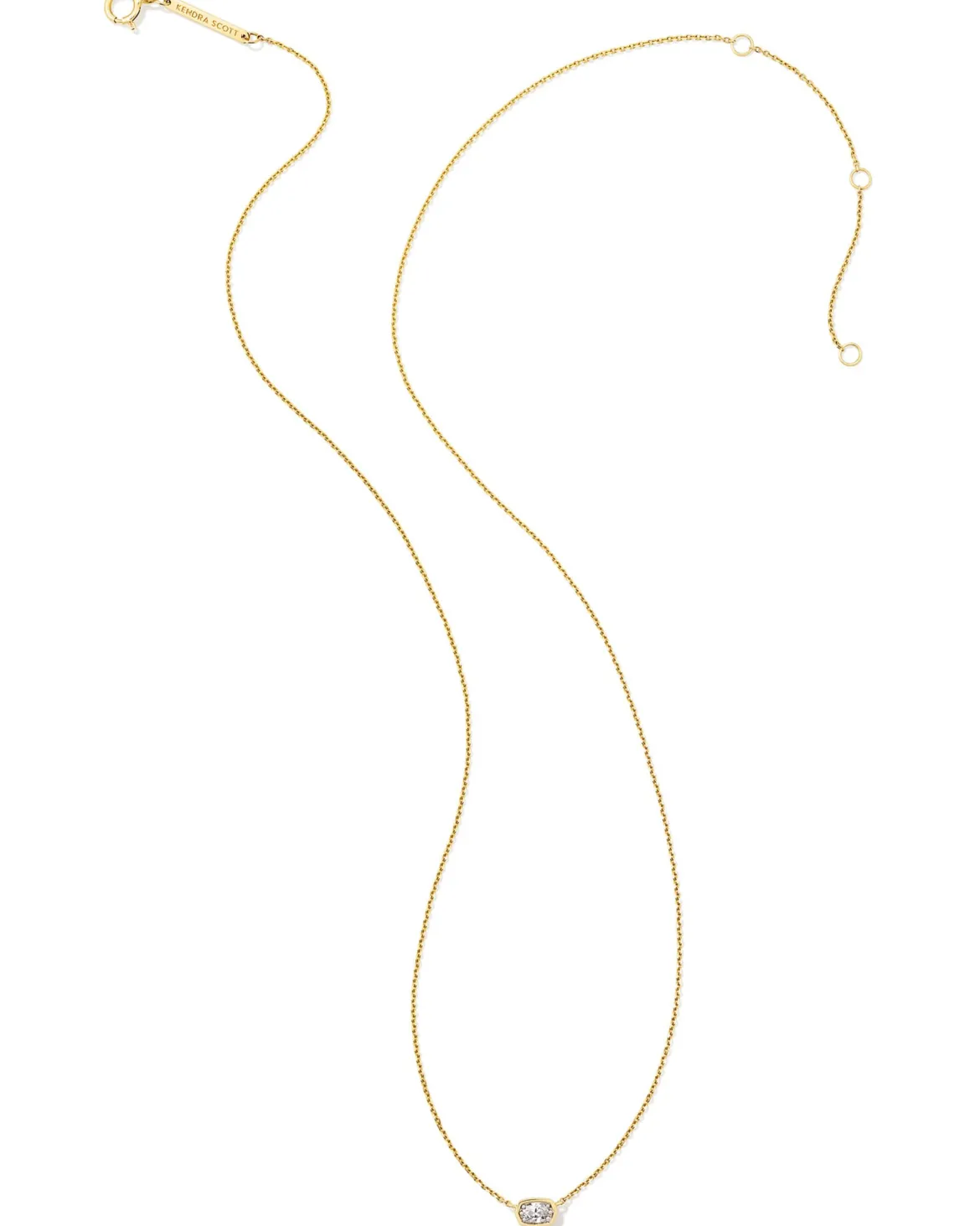 0.11 ct Marisa 14k Yellow Gold April Oval Solitaire Pendant Necklace