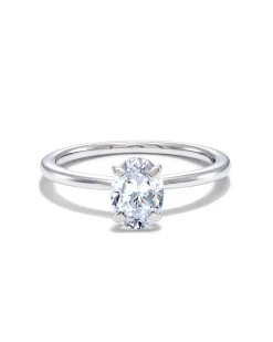 1 ct Oval Solitaire Engagement Ring in 14k White Gold