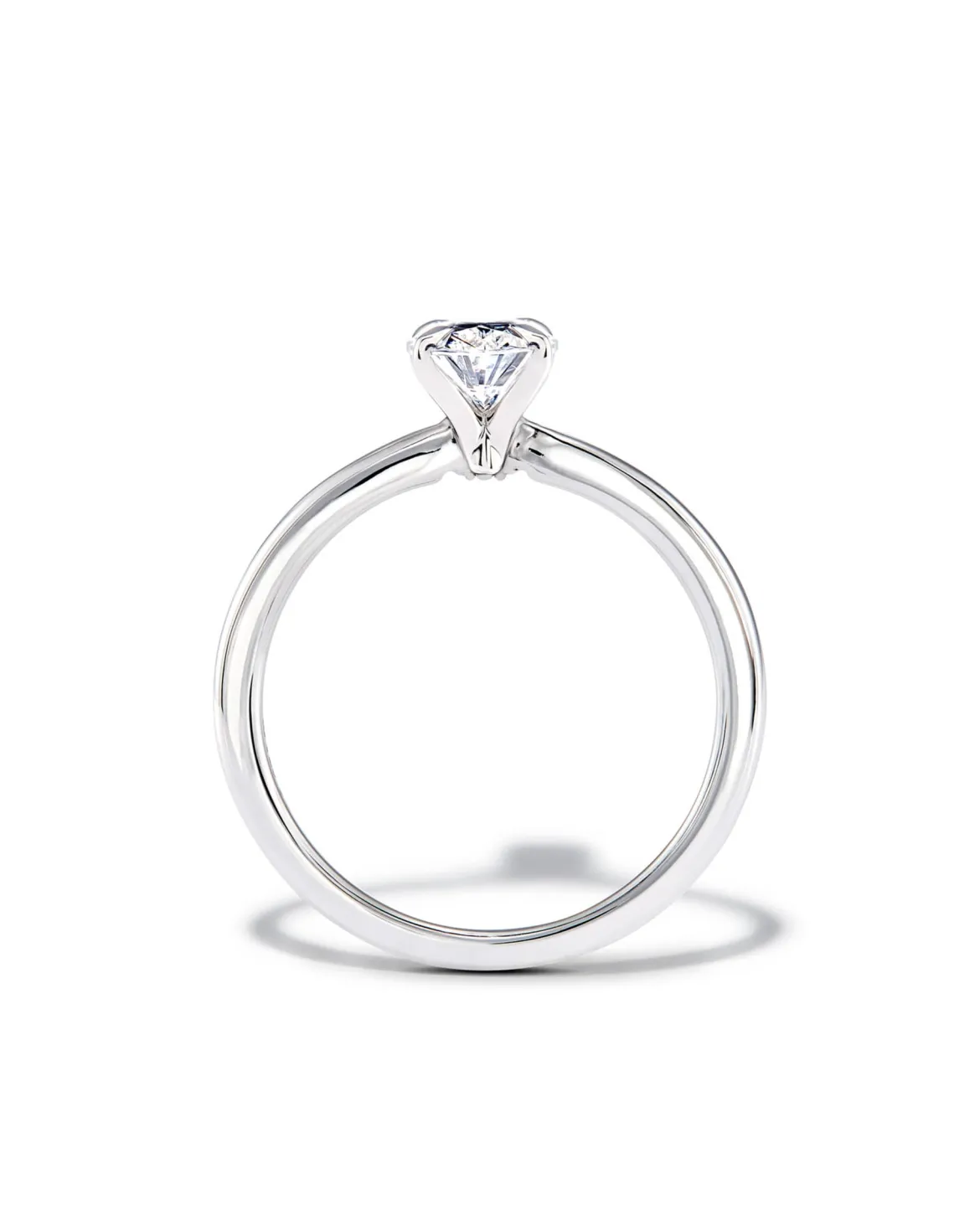 1 ct Oval Solitaire Engagement Ring in 14k White Gold