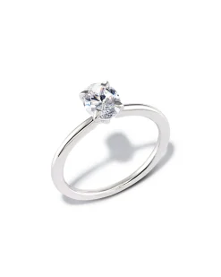 1 ct Oval Solitaire Engagement Ring in 14k White Gold