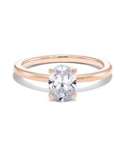 2 ct Oval Solitaire Engagement Ring in 14k Rose Gold