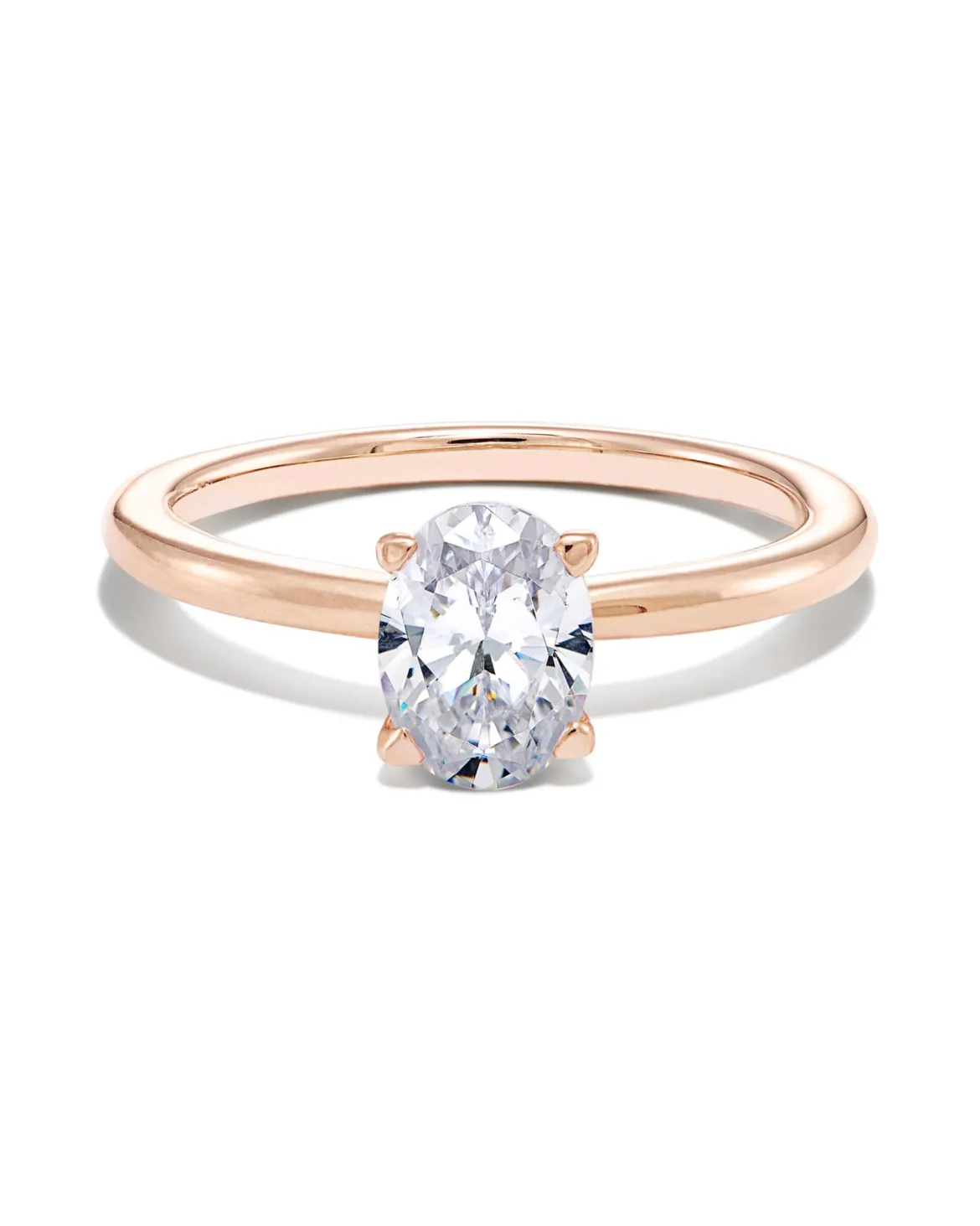 2 ct Oval Solitaire Engagement Ring in 14k Rose Gold
