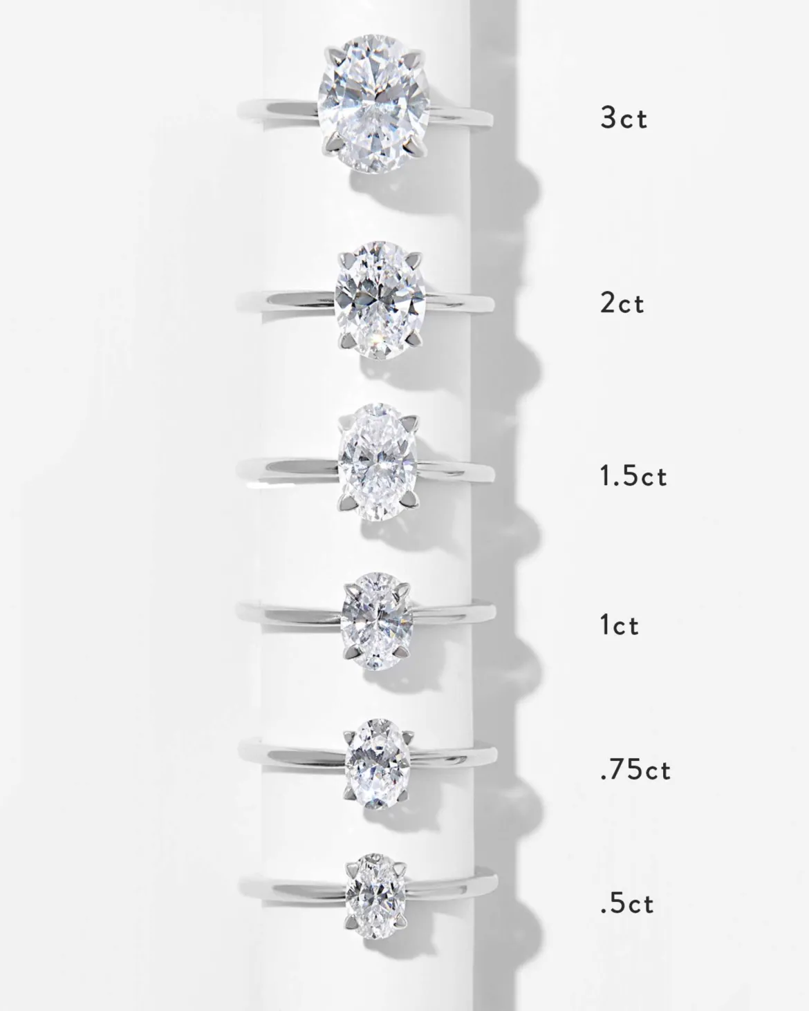 2 ct Oval Solitaire Engagement Ring in 14k Rose Gold
