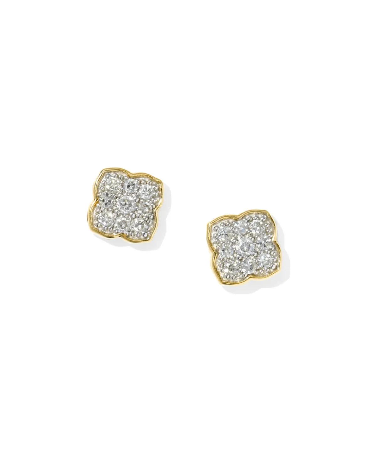 0.10 ct Pave Dira 14k Yellow Gold Stud Earrings