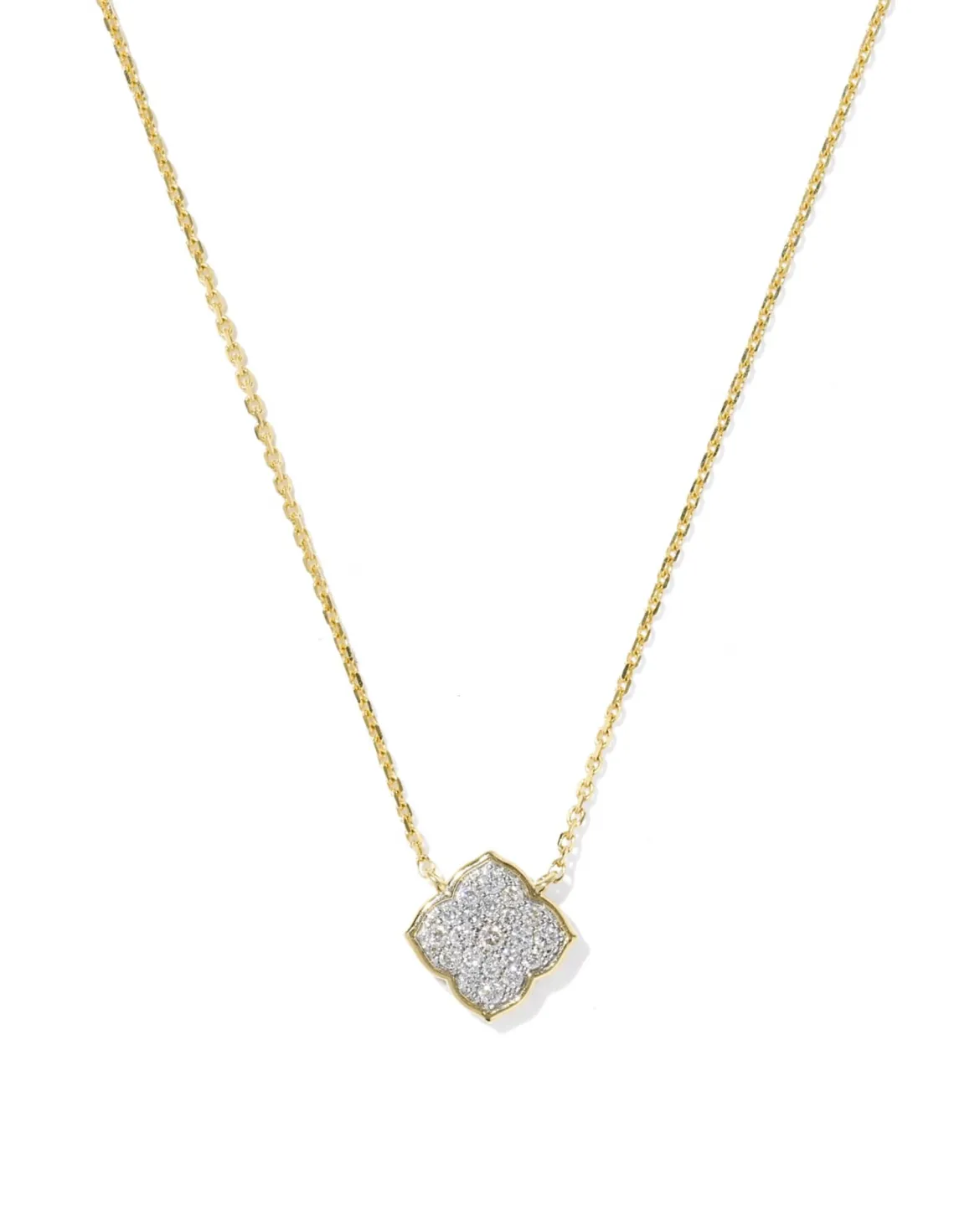 0.12 ct Pave Dira 14k Yellow Gold Short Pendant Necklace