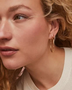 0.19 ct Penelope 20mm Hoop Earrings in 14k Yellow Gold