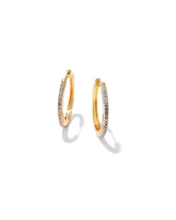 0.19 ct Penelope 20mm Hoop Earrings in 14k Yellow Gold