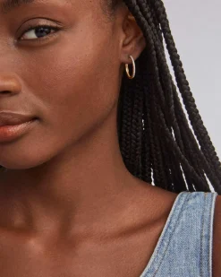 0.19 ct Penelope 20mm Hoop Earrings in 14k Yellow Gold