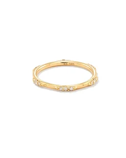 0.19 ct Posey 14k Yellow Gold Band Ring in White Diamonds