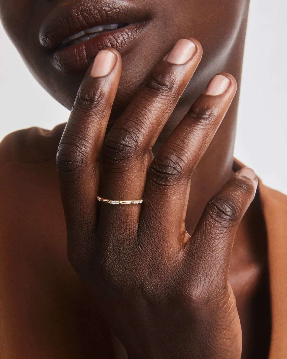 0.19 ct Posey 14k Yellow Gold Band Ring in White Diamonds