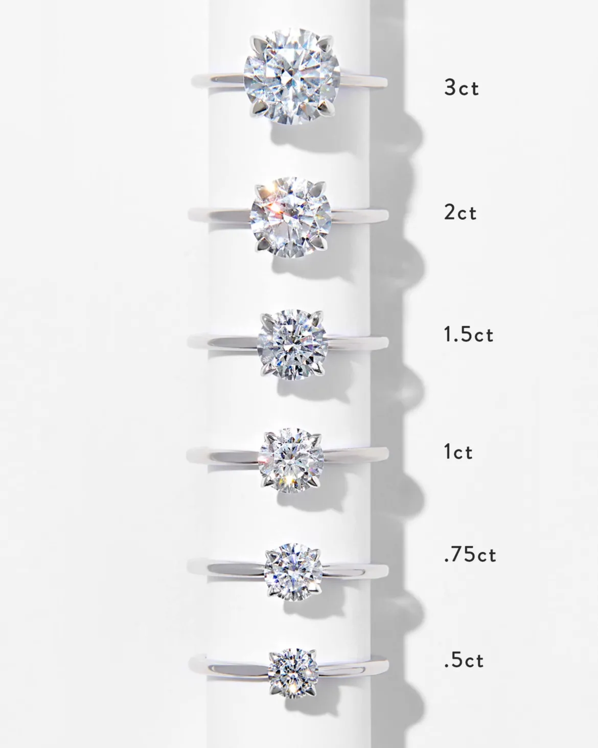 1.5 ct Round Solitaire Engagement Ring in 14k White Gold