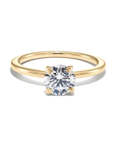 2 ct Round Solitaire Engagement Ring in 14k Yellow Gold