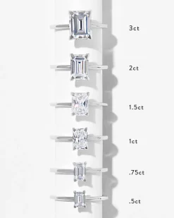 2 ct Solitaire N-S Emerald Engagement Ring in 14k Rose Gold