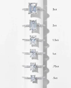 0.5 ct Solitaire N-S Emerald Engagement Ring with Pave Diamonds in 14k Rose Gold