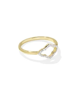 Abbie 14k Yellow Gold Pave Open Frame Band Ring