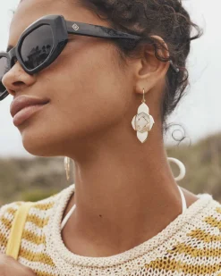 Abbie Medallion Gold Drop Earrings