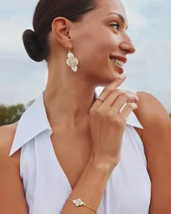 Abbie Medallion Gold Drop Earrings