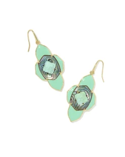 Abbie Medallion Gold Drop Earrings